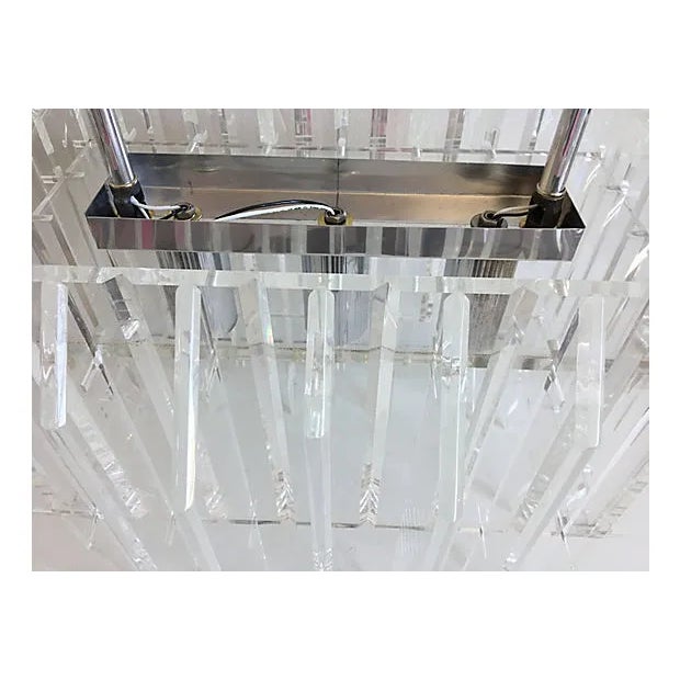 Monumental 1970s Lucite Skyscraper Chandelier For Sale - Image 6 of 8