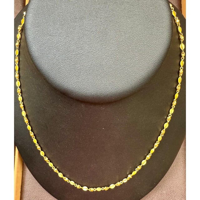 24 Karat Pure Gold Hand Made Yellow Gold Bead Necklace, 13 Gm, 18 Inch For Sale - Image 4 of 8
