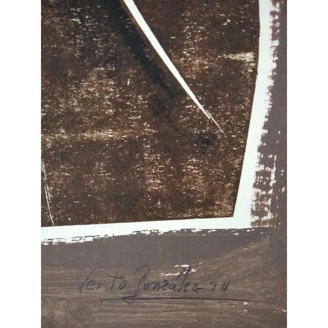 1990s Vento Gonzalez, Composition, 1994, Mixed Media on Paper For Sale - Image 5 of 7