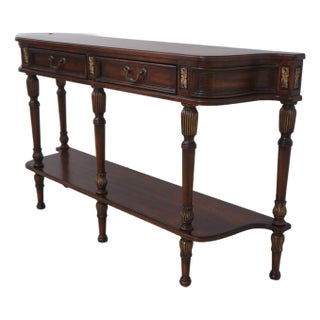 Butler Burl Elm & Cherry Console Sofa Table For Sale