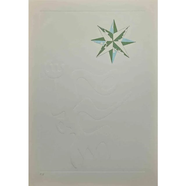 Abstract composition is a screen print and embossing realized by Leo Guida in the 1970s. Very good condition. This piece...