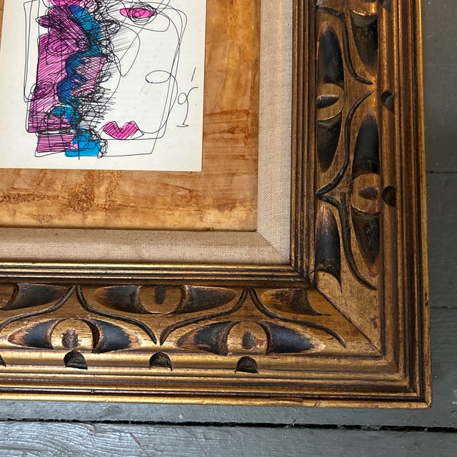 Abstract Contemporary Original Abstract Pen & Marker Drawing by Wayne Cunningham For Sale - Image 3 of 4