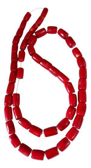 Vintage Chunky Natural Red Coral Strand 14" H