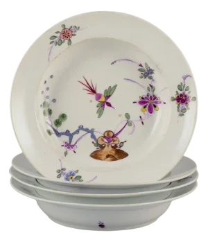 19th Century Porcelain Soup Plates by Meissen, Germany, Set of 4