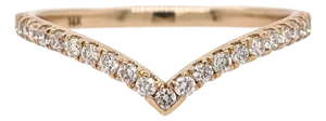 Stackable Diamond Shadow Band in 14k Solid Gold: Dainty Fine Jewelry Ring, Size 6.75