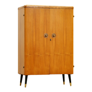 1960s Teak English Dry Bar Liquor Cabinet