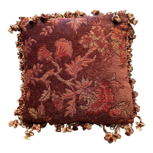 Vintage Schumacher Épingle Velvet 13" Square Accent Pillow