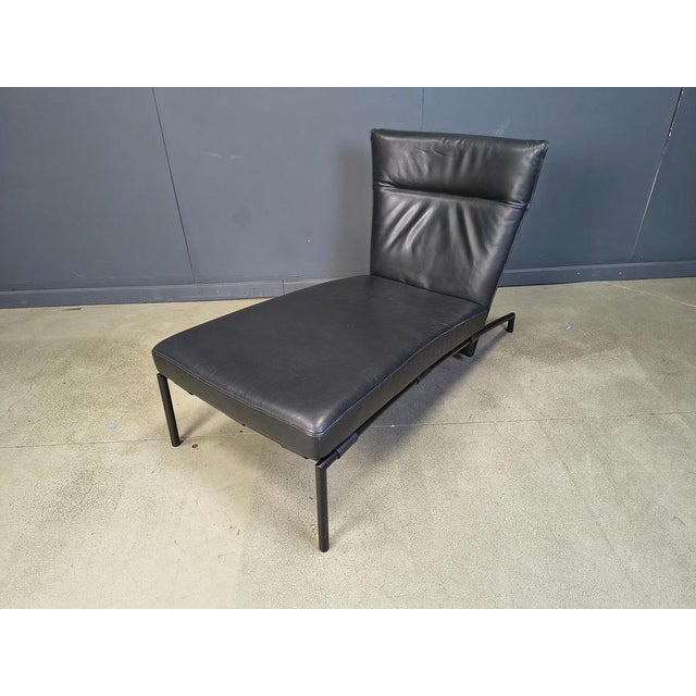 Vintage Black Leather Chaise Longue attributed to Peter Mally for Cor, 1990s For Sale - Image 10 of 13