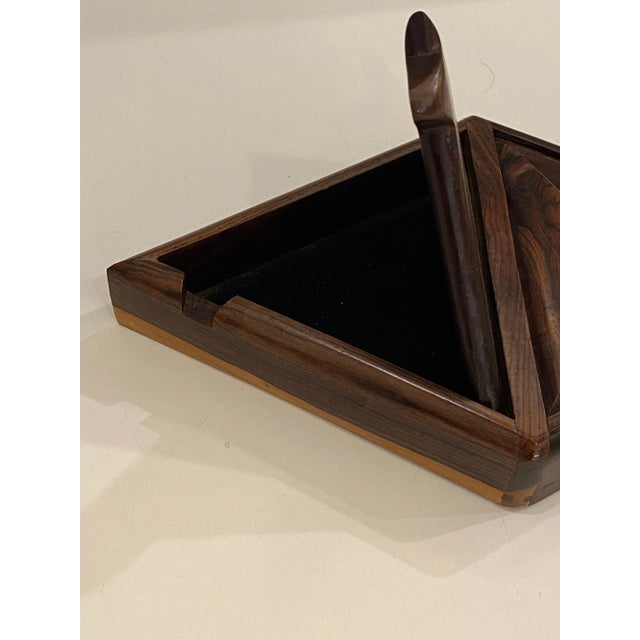 Wood Artisan Rosewood Jewelry Box For Sale - Image 7 of 10