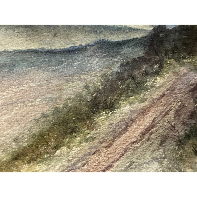 Traditional Attributed to Frank Henry Mason 1887 Mountain Landscape Original Watercolor For Sale - Image 3 of 7