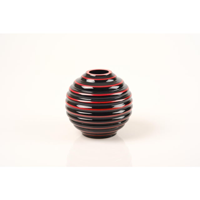 Black Art Deco Black Opaline Glass Vase by Åfors Sweden, 1920s For Sale - Image 8 of 10