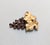 1960s goldtone leaves at the top with tear drop shaped faux-amethyst grape cluster brooch with security clasp. Marked...
