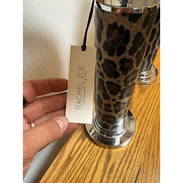 African Leopard Print Table Lamps, Pair For Sale - Image 4 of 12