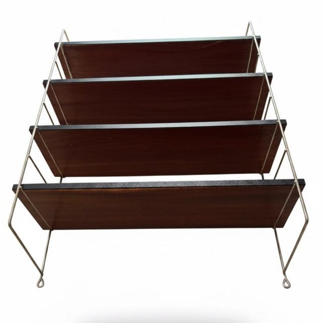 Black Teak and Metal Wall Shelves, 1970s For Sale - Image 8 of 16