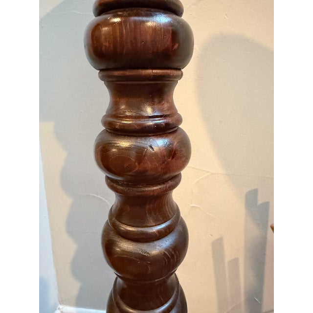 Vintage Monumental Bobbin-Turned Wood Display Pedestal or Plant Stand, 37.5” For Sale - Image 11 of 18