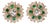 Late 20th Century Pair of Estate Natural 6.40cts Diamond & Emerald Solid 18k Gold Floral Earrings For Sale
