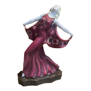 Antique Art Deco German Porcelain Dancing Figurine - Hertwig, Katzhutte For Sale