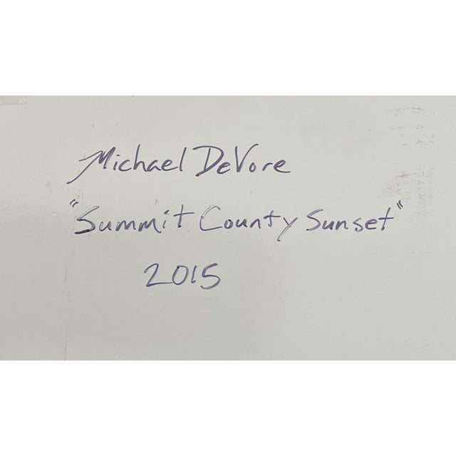 2010s Summit County Sunset by Michael DeVore | Oil on panel Landscape with mountains at sunset For Sale - Image 5 of 5
