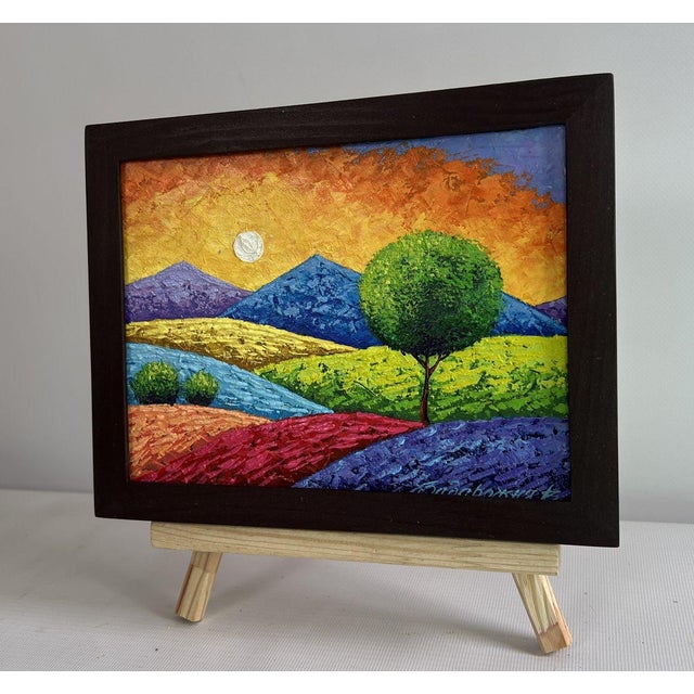 Expressionism Oil Painting Summer Sunset Over Flowering Slopes v. Zadorozhnya For Sale - Image 3 of 8