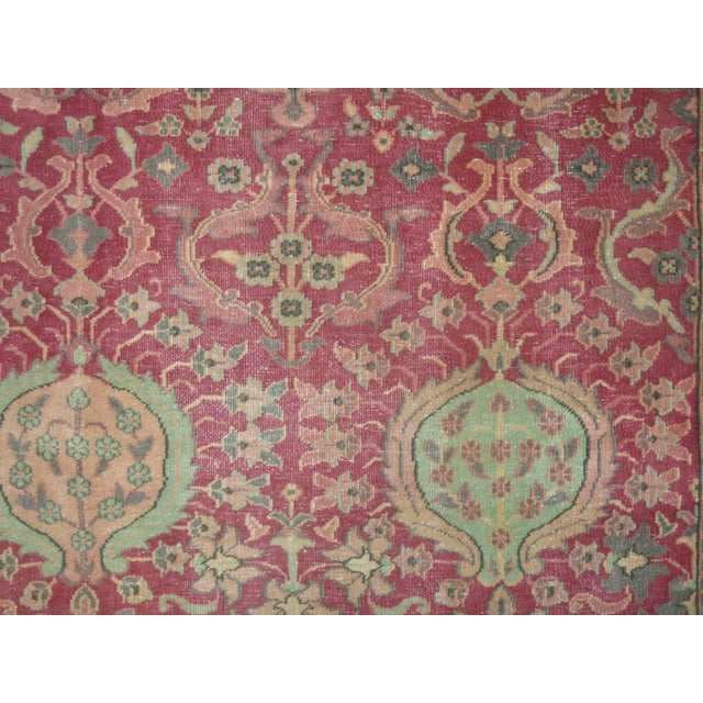 Early 21st Century Fuschia Pink Vintage Indian Rug For Sale - Image 5 of 6