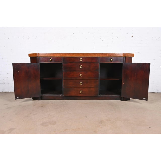 Paul Frankl for Johnson Furniture Mahogany Sideboard or Bar Cabinet, 1950s For Sale - Image 9 of 12