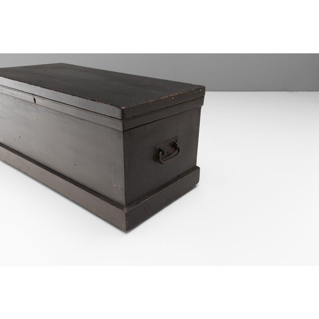 Wood Antique Pine Storage Trunk, 1890s For Sale - Image 7 of 9