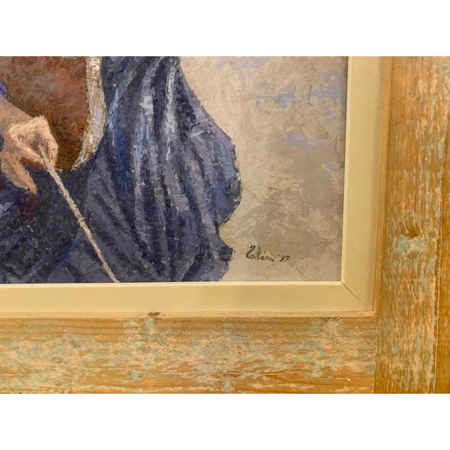 Giampaolo Talani "The Fiddler" Oil on Board, Figurative Music Painting, Tuscan Coastal Art, Contemporary Art by Italian Master, 1999 For Sale - Image 4 of 10