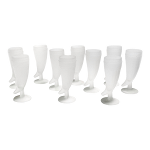 Vintage Mid Century Tiara Glass “Powder Horn” Pilsner Glasses – Set of 10