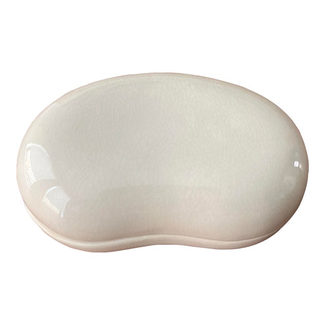 1970s Elsa Peretti for Halston Jumbo Lidded Ceramic Bean Dish For Sale