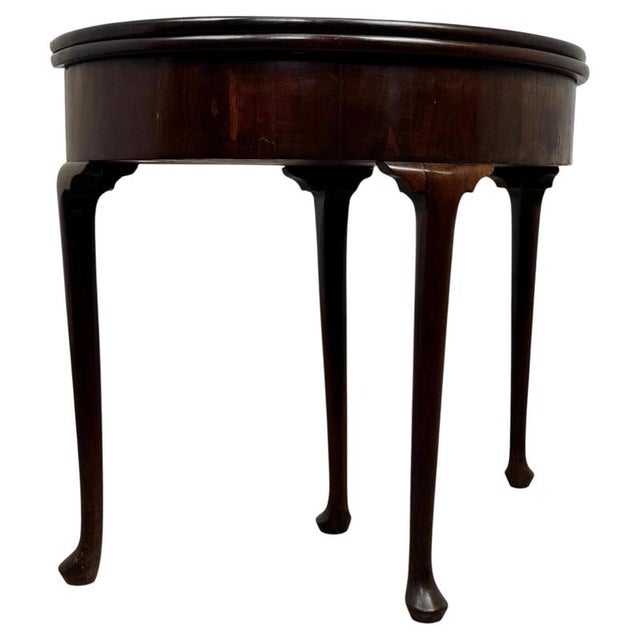 18th Century English Mahogany Demi-Lune Card Table For Sale - Image 4 of 11