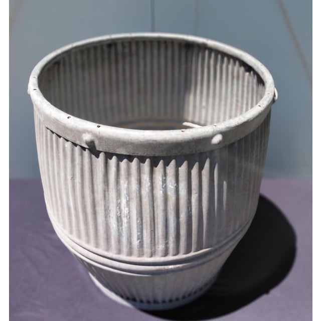Vintage English Bowling Galvanized Dolly Tub For Sale - Image 10 of 11