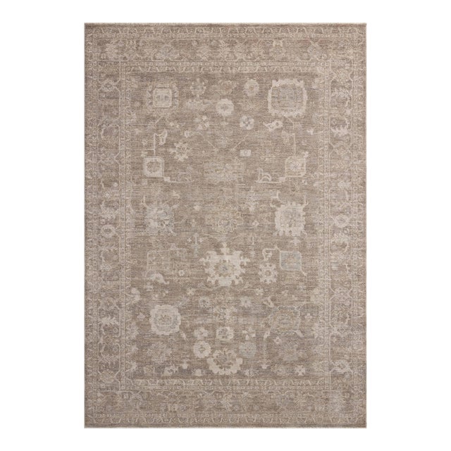 Chris Loves Julia x Loloi Louisa Taupe / Ivory 3'-6" x 5'-6" Accent Rug For Sale