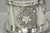 Antique English Victorian Silver Plated Etched and Footed Hinged Biscuit Barrel Jar on Attached Stand, Numbered S5537....