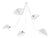 Modern White Spider Ceiling Lamp with Five Curved Fixed Arms by Serge Mouille For Sale