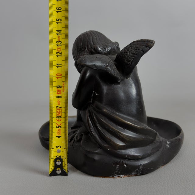 Neoclassical Bronze Vide-Poche Depicting Winged Putto with Grapes, 20th Century For Sale - Image 10 of 11