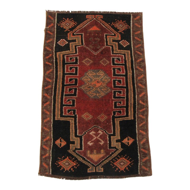 Vintage Turkish Mini Rug For Sale