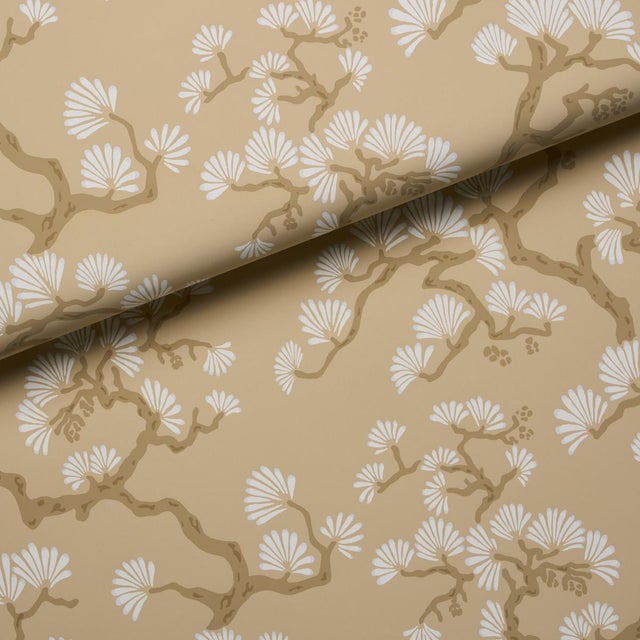 Schumacher Sample - Schumacher Hinata Wallcovering In Neutral For Sale - Image 4 of 5