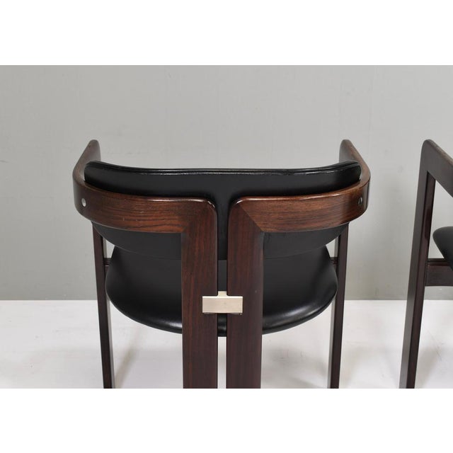 Metal Pamplona Chairs in Black Leather by Augusto Savini, Italy, 1965, Set of 3 For Sale - Image 7 of 18