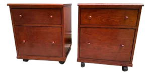 Pair of Harden Furniture Georgian Solid Wood 2 Drawer File Cabinets