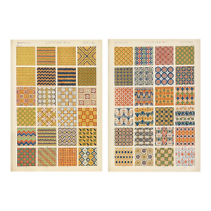 Pair of Egyptian Chromolithographs From Grammar of Ornament by Owen Jones