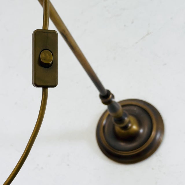 Mid-Century Modern Adjustable Brass Column Floor Lamp, Italy, 1930s For Sale - Image 9 of 11