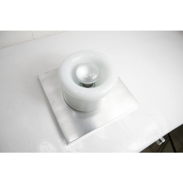 1960s Opaline Glass, Aluminum and Chrome Wall Light from Doria Leuchten, Germany, 1960s For Sale - Image 5 of 18