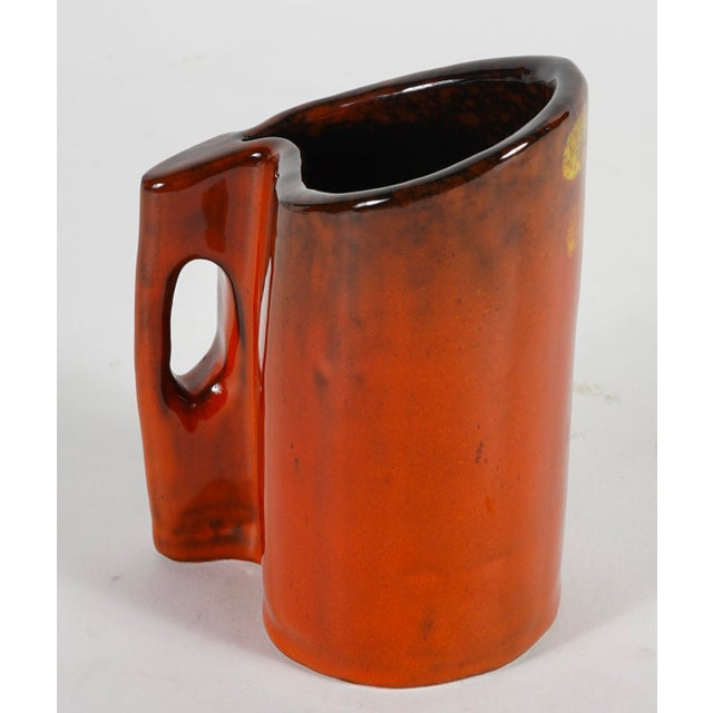 Romulo Remus Verzolini Questa Maiolica Red Vase Signed Mid Century Italy For Sale In Miami - Image 6 of 8