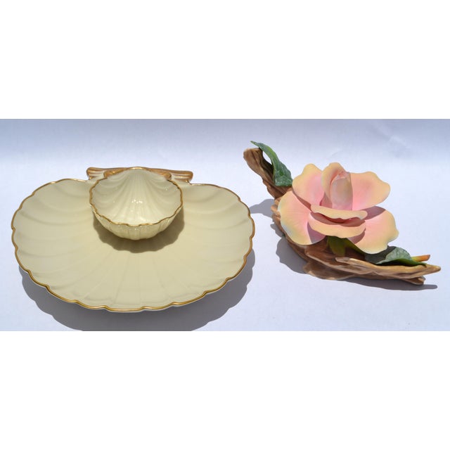 1950 American Express Rose Sculpture Edward Marshall Boehm Fine Bone China Handmade For Sale - Image 10 of 14
