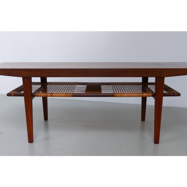 Danish Walnut and Cane Coffee Table by Anton Kildeberg, 1960s For Sale - Image 17 of 18