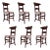 19th Set of Six Spain Dining Chairs with Wide Cane Seats For Sale