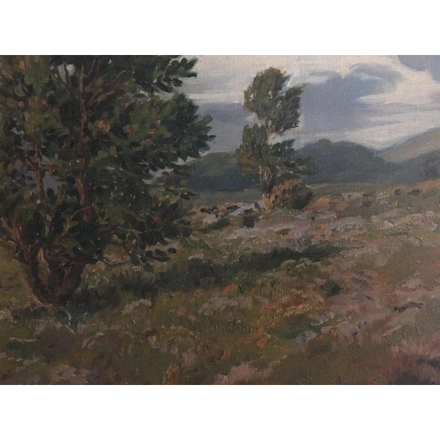 Blue Schmidt Nielsen, Hilly Landscape, 1925, Oil on Canvas For Sale - Image 8 of 13