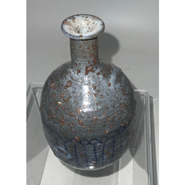 Small Vintage Studio Pottery Bud Vase Signet Smalley For Sale - Image 4 of 9