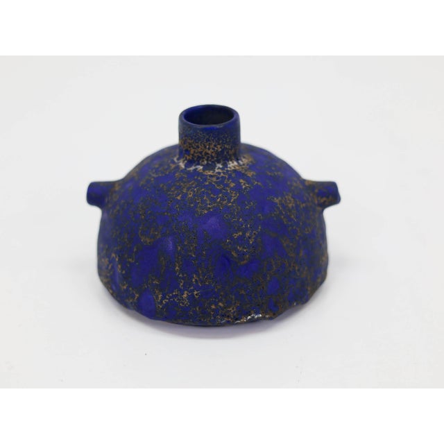 Brutalist Vintage Klein Blue Ceramic Vase, 1960 For Sale - Image 3 of 4
