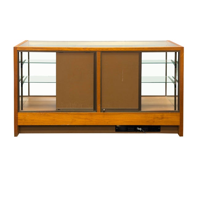 1990s Vintage Glass Top Shelves Storage Display Showcase Cabinet For Sale - Image 5 of 17